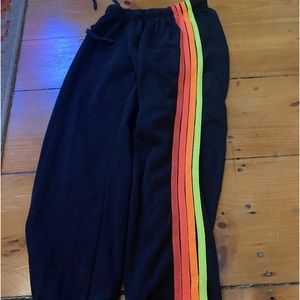New w/o tags 5 stripe size small black sweatpants